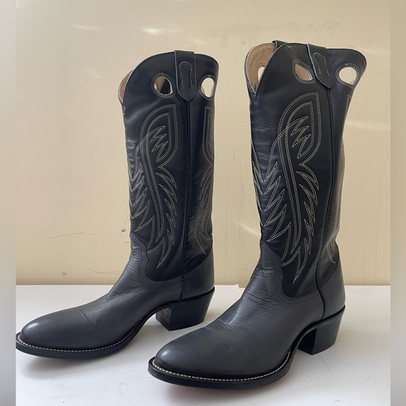 NET Alberta Boot Black Cowboy Western Boots Kangaroo Leather Women Size 9 US - Picture 1 of 8